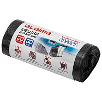 Мешки для мусора 20 л, черные, в рулоне 30 шт., ПНД, 8 мкм, 500х450 мм, LAIMA, 601376 в Твери