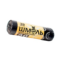 Мешки для мусора 30 л, черные, в рулоне 30 шт., ПНД, 7 мкм, 600х500 мм, ШМЕЛЬ, 4625 в Твери