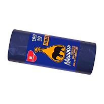 Мешки для мусора 160 л, синие, рулон 10 шт., ПВД, 35 мкм, 1100х900 мм, Уфа Пак, МВ1755 (МВ 160-10ср) в Твери