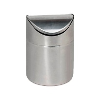 Урна для мусора 1,2 л настольная, с качающейся крышкой, нержавеющая сталь, матовая в Твери