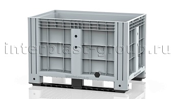 Контейнер iBox сплошной на полозьях с пробкой 2 дюйма серый в Твери