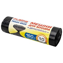 Мешки для мусора 160 л, черные, в рулоне 10 шт., ПВД, 30 мкм, 1200х900 мм, LAIMA ULTRA, 607694 в Твери