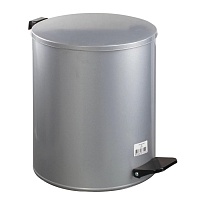 Ведро для мусора с педалью, усиленное, Титан, 15 л, серое, оцинкованная сталь в Твери