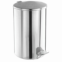 Ведро для мусора с педалью, усиленное, Титан, 20 л, кольцо под мешок, нержавеющая сталь, хром в Твери