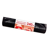 Мешки для мусора 240 л, черные, в рулоне 10 шт., ПВД 100 мкм, 1350х900 мм, Концепция Быта, 603887 в Твери