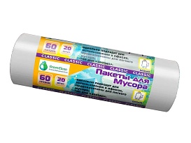 Мешки для мусора 60 л, белые, в рулоне 20 шт., ПНД, 7 мкм, 700х600 мм, MIRPACK Classik, 602052 в Твери