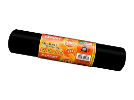 Мешки для мусора 180 л, ароматизированные, черные, в рулоне 10 шт., ПВД, 80 мкм, 1100х930 мм, EXPORT, exp18010142 в Твери