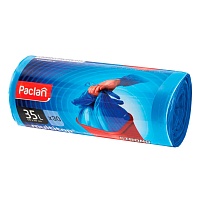 Мешки для мусора 35 л, с ушками, синие, в рулоне 30 шт., ПНД, 10,5 мкм, 640х500 мм, PACLAN Multitop, 600819 в Твери