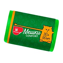 Мешки для мусора 30 л, зеленые, в рулоне 90 шт., ПНД, 6 мкм, 560х480 мм, Comfort, М4268 в Твери