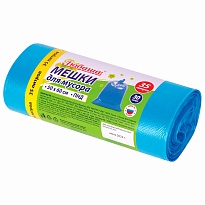 Мешки для мусора 35 л, синие, в рулоне 30 шт., ПНД, 10 мкм, 600х500 мм, Любаша, 608091 в Твери