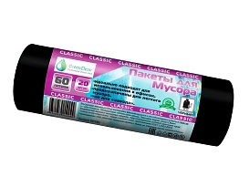 Мешки для мусора 60 л, черные, в рулоне 20 шт., ПНД, 7 мкм, 700х600 мм, MIRPACK Classik, 602050 в Твери