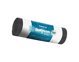 Мешки для мусора 120 л, черные, в рулоне 10 шт., ПНД, 14 мкм, 1100х700 мм, SIBIRSKAYA, 101-008 S в Твери