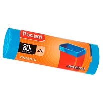 Мешки для мусора 80 л, синие, в рулоне 20 шт., ПНД, 12 мкм, 900х700 мм, PACLAN Classic, 606335 в Твери