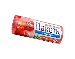 Мешки для мусора 30 л, ароматизированные, Клубника, красные, в рулоне 20 шт., ПНД, 9 мкм, 560х530 мм, GRIFON Aroma, 101-020 K в Твери