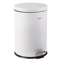 Ведро-контейнер для мусора (урна) с педалью LAIMA Classic, 12 л, белое, глянцевое, металл, со съемным внутренним ведром в Твери