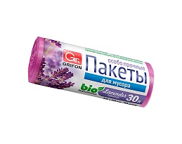Мешки для мусора 30 л, ароматизированные, Лаванда, сиреневые, в рулоне 20 шт., ПНД, 9 мкм, 560х530 мм, GRIFON Aroma, 101-020 La в Твери